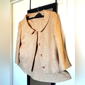 Beige Suit with Matching A-Line Skirt